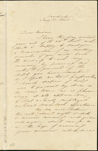 Letter from William Adam, Cambridge, [Massachusetts], to Maria Weston Chapman, 1840 Jan[uary] 31