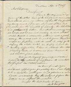 Letter from Ann Mary Houghton, Dedham, [Massachusetts], to Maria Weston, 1839 April 15