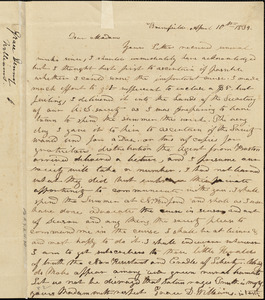 Letter from Grace Denning Williams, Brownsfields, [Massachusetts], to Maria Weston Chapman, 1839 April 10