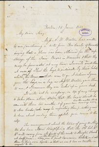 Letter from Robert Folger Wallcut, Boston, [Massachusetts], to Samuel May, 1850 June 15