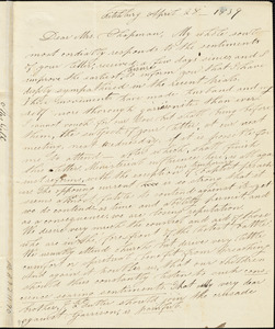 Letter from Eliza Fuller Gill, Fitchburg, [Massachusetts], to Maria Weston Chapman, 1839 April 28