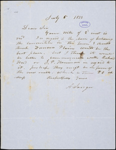 Letter from Abner Sanger, [Danvers, Massachusetts], to Samuel May, 1850 July 6