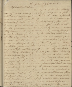 Letter from Grace Denning Williams, Brimfield, [Massachusetts], to Maria Weston Chapman, 1839 July 23