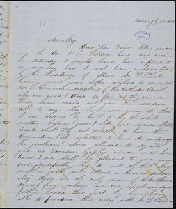 Letter from Joseph J. Locke, Barre, [Massachusetts], to Samuel May, 1850 July 24