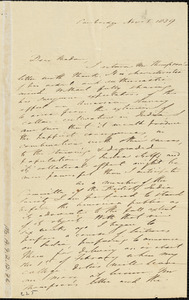 Letter from William Adam, Cambridge, [Massachusetts], to Maria Weston Chapman, 1839 Nov[ember] 5