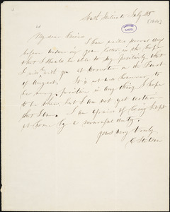 Letter from Caleb Stetson, South Scituate, [Massachusetts], to Samuel May, [1850] July 25