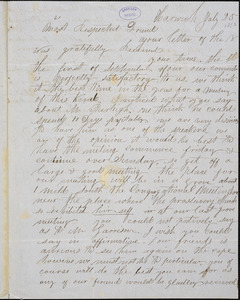Letter from Joshua H. Robbins, Harwich, [Massachusetts], to Samuel May, [1850] July 25