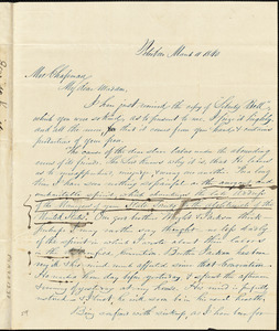 Letter from Gerrit Smith, Petersboro, [New York], to Maria Weston Chapman, 1840 March 11