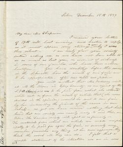 Letter from Lydia Dean, Salem, [Massachusetts], to Maria Weston Chapman, 1839 December 15