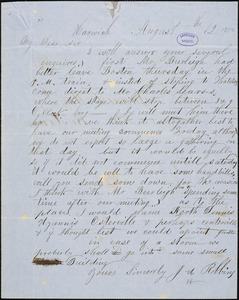 Letter from Joshua H. Robbins, Harwich, [Massachusetts], to Samuel May, [1850] August 12