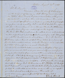 Letter from Clark Aldrich, Upton, [Massachusetts], to Samuel May, 1850 August 25th