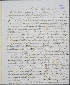 Letter from John M. Fisk, West Brookfield, [Massachusetts], to Samuel May, 1850 Sept[ember] 2