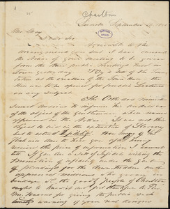 Letter from Aurin Bugbee, Charlton, [Massachusetts], to Samuel May, 1850 September 16