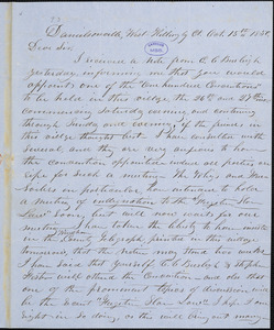 Letter from Charles L. Fiske, Danielsonville, West Killingly, C[onnecticu]t, to Samuel May, 1850 Oct[ober] 15th
