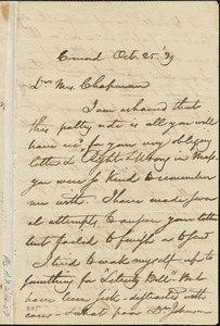 Letter from Nathaniel Peabody Rogers, Concord, [Massachusetts], to Maria Weston Chapman, 1839 Oct[ober] 25