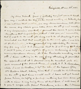 Letter from Charles Calistus Burleigh, Plainfield, [Connecticut], 1851 [April] 23d