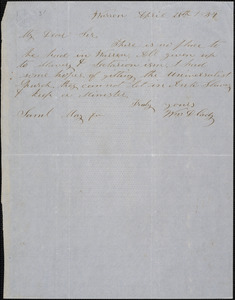 Letter from William D. Cady, Warren, [Massachusetts], to Samuel May, 1851 April 25th