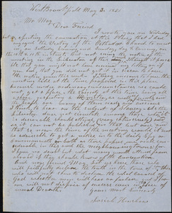 Letter from Josiah Henshaw, West Brookfield, [Massachusetts], to Samuel May, 1851 May 3