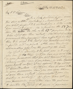 Letter from Charles Turner Torrey, Templeton, [Massachusetts], to Maria Weston Chapman, 1839 Nov[ember] 12