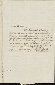 Letter from George Washington Frost Mellen, Boston, [Massachusetts], to Maria Weston Chapman, 1839 Oct[ober] 29