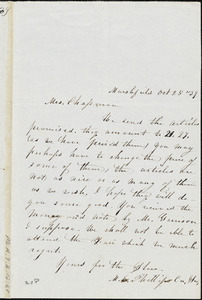 Letter from M.E. Phillips, Marshfield, [Massachusetts], to Maria Weston Chapman, 1839 Oct[ober] 25