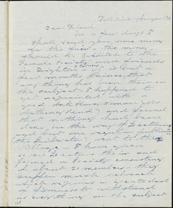 Letter from Edwin Thompson, Fall River, [Massachusetts], to Maria Weston Chapman, [1839] August 28