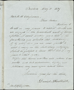 Letter from Daniel Noyes Haskell, Boston, [Massachusetts], to Maria Weston Chapman, 1839 May 3