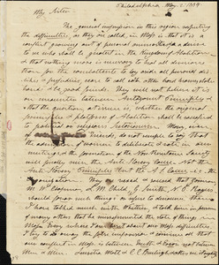 Letter from Henry Clarke Wright, Philadelphia, [Pennsylvania], to Maria Weston Chapman, 1839 May 2