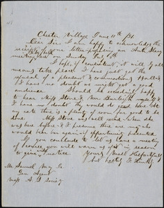 Letter from F. Hinckly, Chester Village, [Massachusetts], to Samuel May, [18]51 June 11th