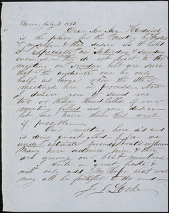 Letter from Joseph J. Locke, Barre, [Massachusetts], to Samuel May, 1851 July 3