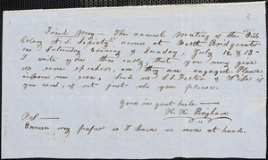 Letter from H.H. Brigham to Samuel May