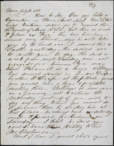 Letter from Joseph J. Locke, Barre, [Massachusetts], to Samuel May, 1851 July 14
