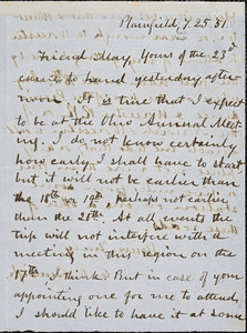 Letter from Charles Calistus Burleigh, Plainfield, [Connecticut], to Samuel May, [18]51 [July] 25