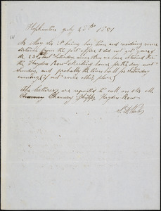 Letter from Samuel D. Wales, Hopkinton, [Massachusetts], to Samuel May, 1851 July 28th