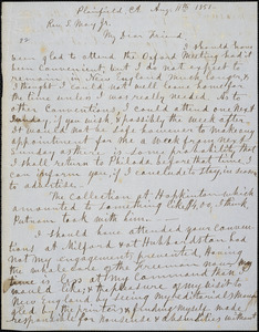 Letter from Cyrus Moses Burleigh, Plainfield, C[onnecticu]t, to Samuel May, 1851 Aug[ust] 11th
