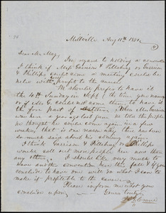 Letter from J.H. Crane, Millville, [Massachusetts], to Samuel May, 1851 Aug[ust] 11th