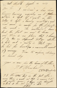 Letter from Hiram W. Blanchard, Port Norfolk, [Dorchester, Boston, Massachusetts], to Samuel May, 1851 August 12