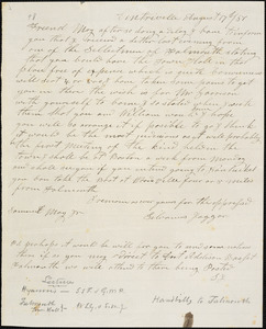 Letter from Silvanus Jaggor, Centreville, [Massachusetts], to Samuel May, [18]51 August 17th