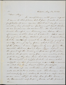 Letter from Stephen Symonds Foster, Webster, [Massachusetts], to Samuel May, 1851 Aug[ust] 18