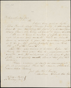 Letter from Adeline Roberts, Salem, [Massachusetts], to Samuel May, [18]51 Aug[ust] 30th