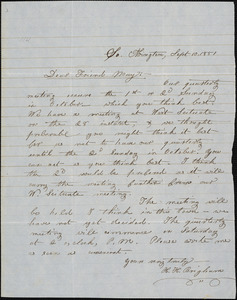 Letter from H.H. Brigham, So[uth] Abington, [Massachusetts], to Samuel May, 1851 Sept[ember] 10