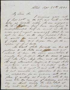 Letter from Henry Wadsworth Carter, Athol, [Massachusetts], to Samuel May, 1851 Sept[ember] 25th