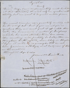Letter from Lewis Ford, Abington, [Massachusetts], to Samuel May, 1851 Sep[tember] 8
