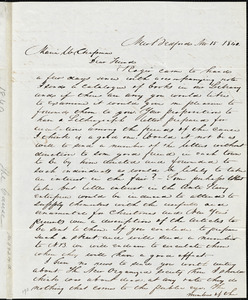 Letter from William Coffin, New Bedford, [Massachusetts], to Maria Weston Chapman, 1840 Nov[ember] 15