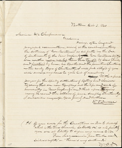 Letter from W.O. Duvall, Boston, [Massachusetts], to Maria Weston Chapman, 1840 Oct[ober] 3