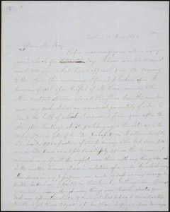 Letter from Robert Folger Wallcut, Boston, [Massachusetts], to Samuel May, 1852 May 12