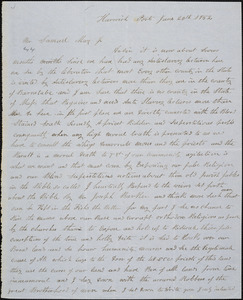 Letter from Gilbert Smith, Harwich, [Massachusetts], to Samuel May, 1852 June 26th