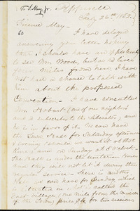 Letter from J.H. Crane, Pepperell, [Massachusetts], to Samuel May, 1852 July 26th