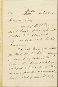 Letter from Edmund Quincy, Dedham, [Massachusetts], to Samuel May, [18]52 July 29th