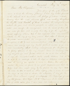 Letter from Emma Parker, Cavendish, [Vermont], to Maria Weston Chapman, 1840 May 14